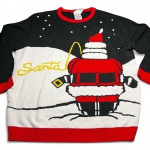 Santa Claus Black and Red Sweater